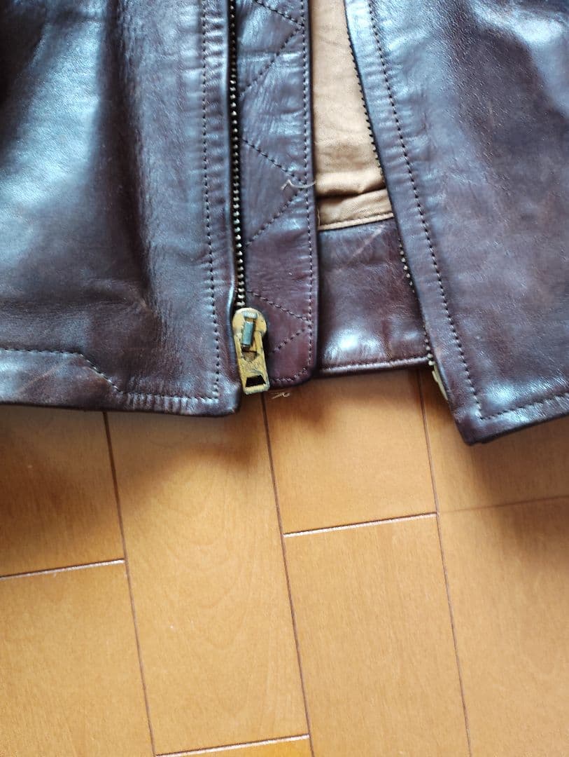 HAROLD'S GEAR ブラウンレザーシングルライダースジャケット M