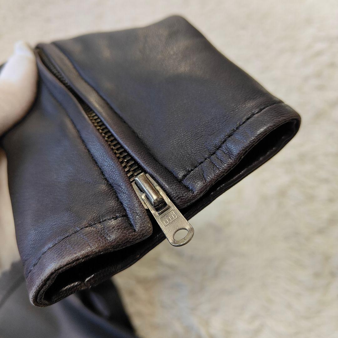 美品　drestripレザージャケット　ダブルライダース　裏地総柄　S