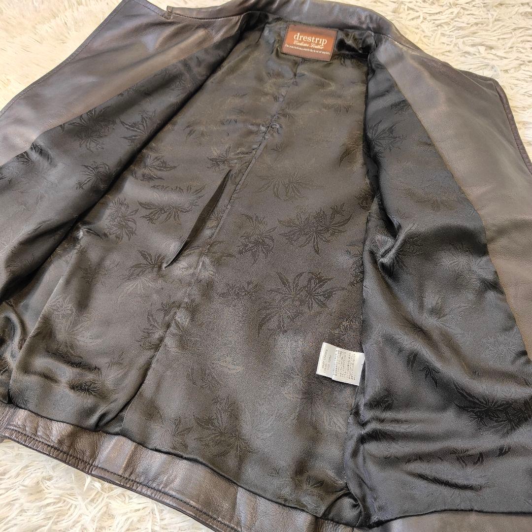 美品　drestripレザージャケット　ダブルライダース　裏地総柄　S