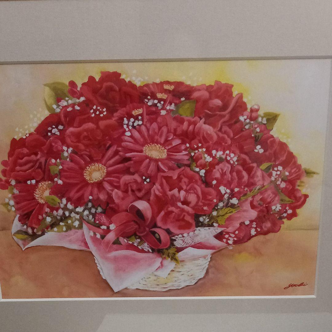 値下げ幸せのブーケ　著名風水師と新進気女流画家とのコラボレーション  F6