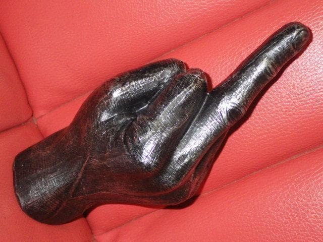 ファックサイン★置物★銀黒★27★ミドルフィンガー★Fuck★雑貨★インテリア