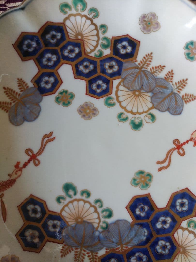 saiさん 古伊万里 桐菊鳳凰文輪花皿 と伊万里皿4枚 まとめて