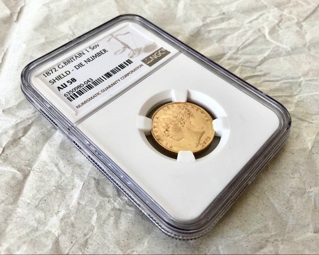 ★★ひまわり★★　1872年1ソブリン金貨★ヴィクトリア女王NGCAU58