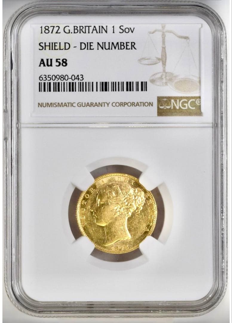 ★★ひまわり★★　1872年1ソブリン金貨★ヴィクトリア女王NGCAU58