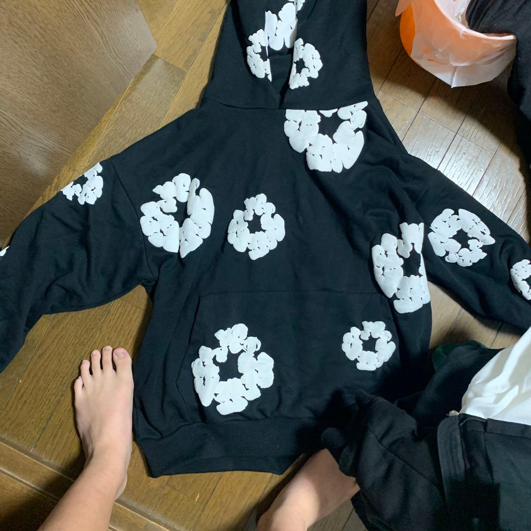 DENIM TEARS 花柄パーカー 黒