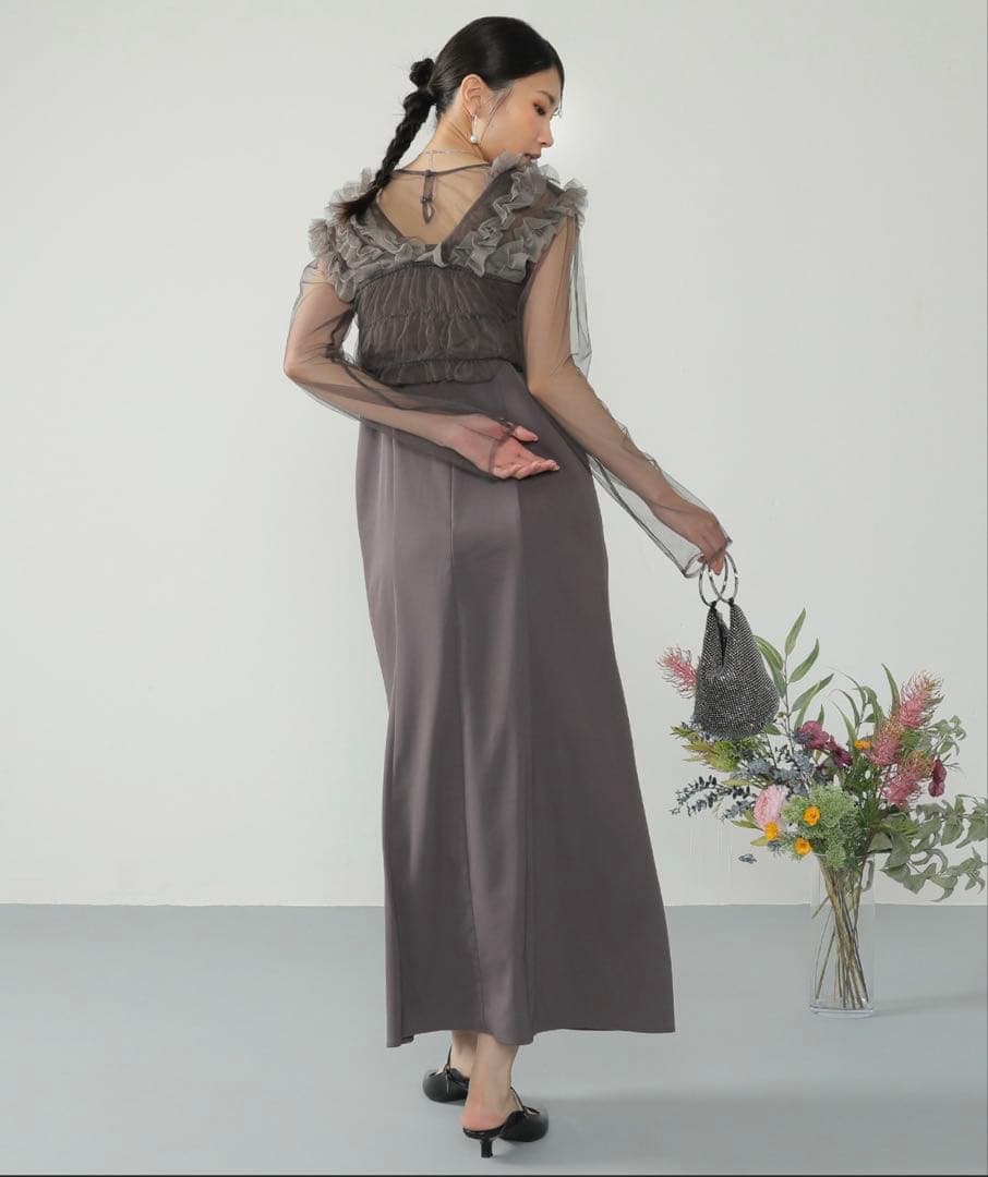 ＊美品＊ チュール ボリューム フリル ベスト シアー トップス ワンピース