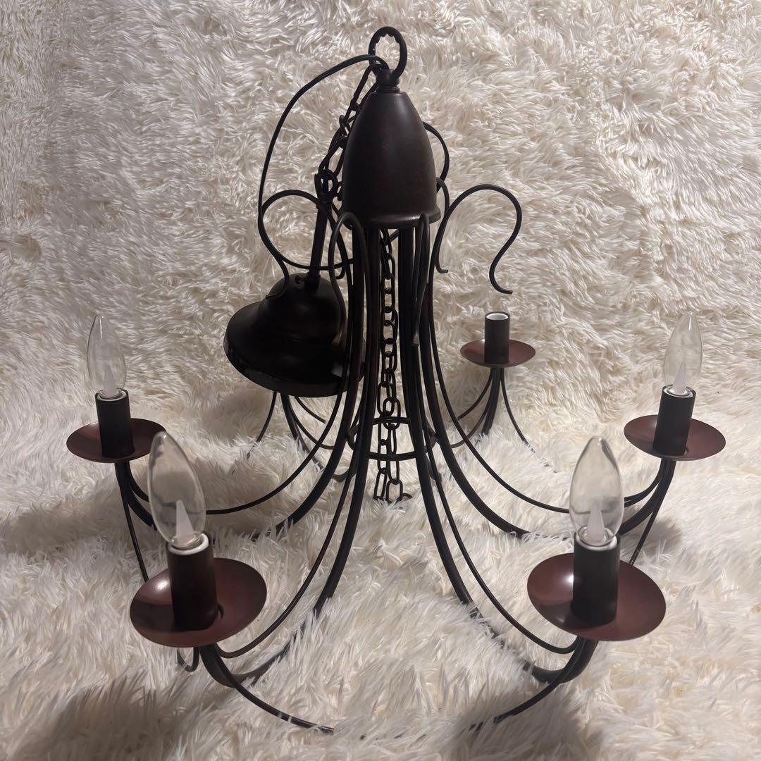 【アンティーク風】サビ加工　シャンデリア　東京インテリア関連　6灯