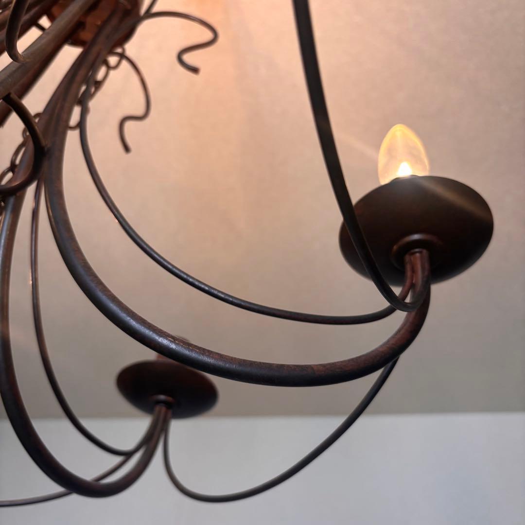 【アンティーク風】サビ加工　シャンデリア　東京インテリア関連　6灯