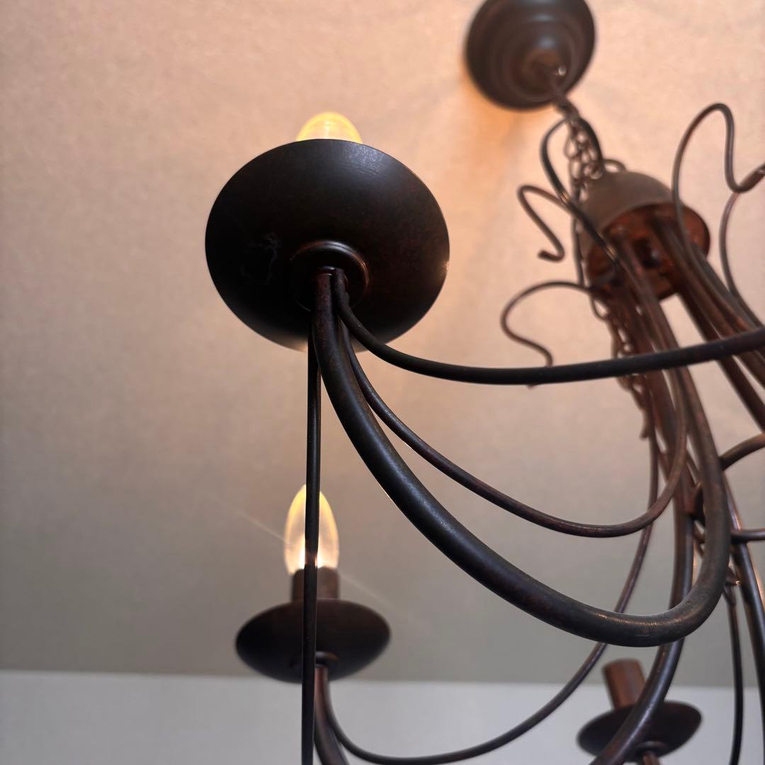 【アンティーク風】サビ加工　シャンデリア　東京インテリア関連　6灯