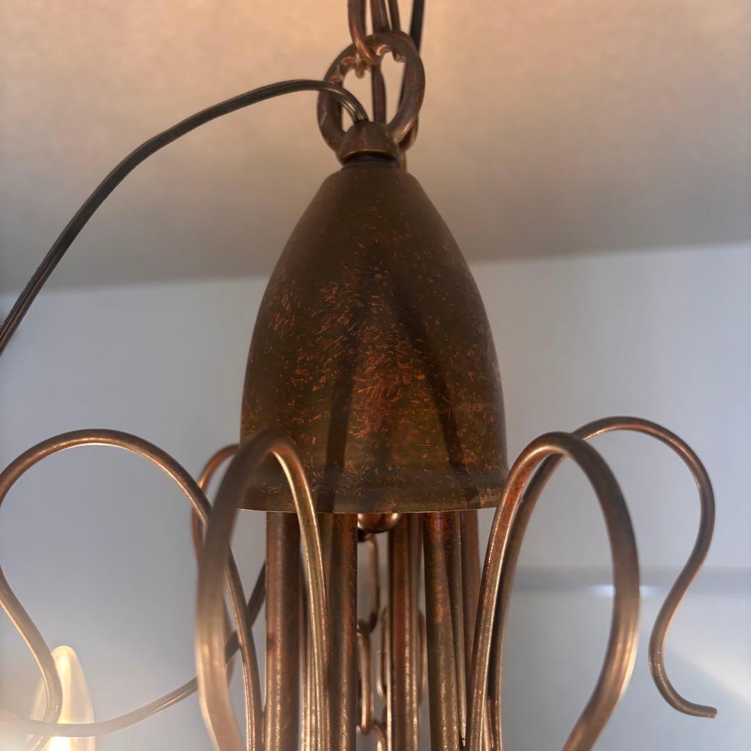 【アンティーク風】サビ加工　シャンデリア　東京インテリア関連　6灯