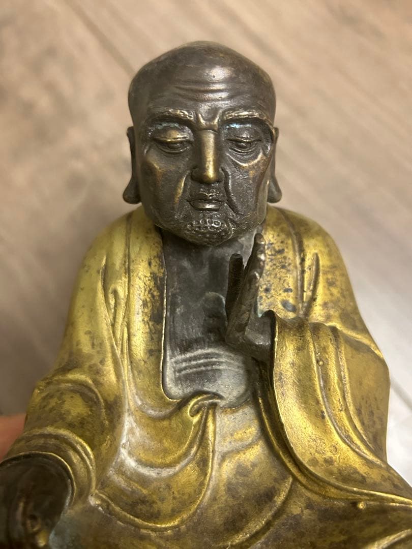 銅金羅漢坐像，中国古董