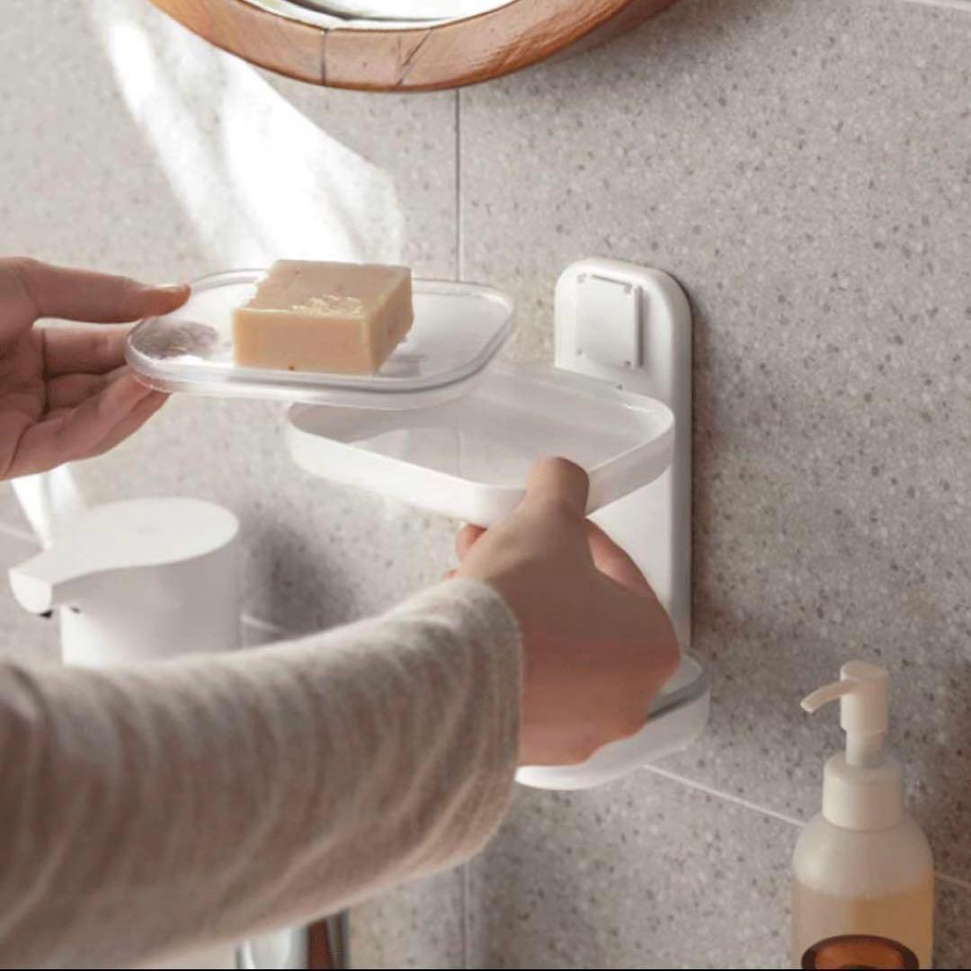 ソープディッシュ 石鹸皿 石鹸ホルダー 石鹸置き 2WAY 洗面所 浴室