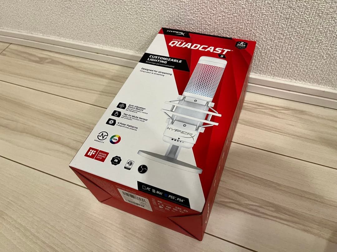 【美品】HyperX QuadCast S スタンドアロンマイク / ホワイト