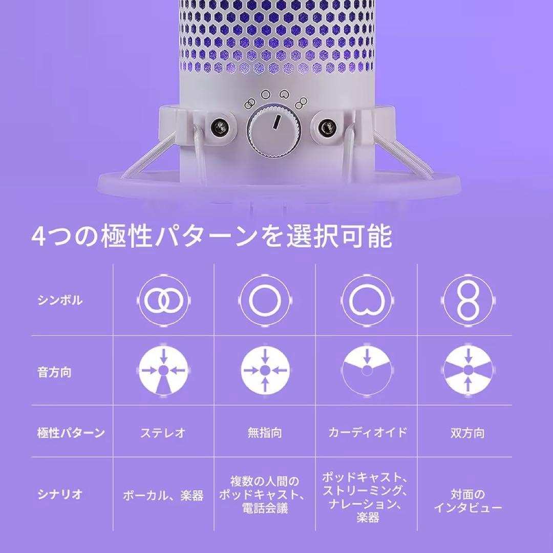 【美品】HyperX QuadCast S スタンドアロンマイク / ホワイト