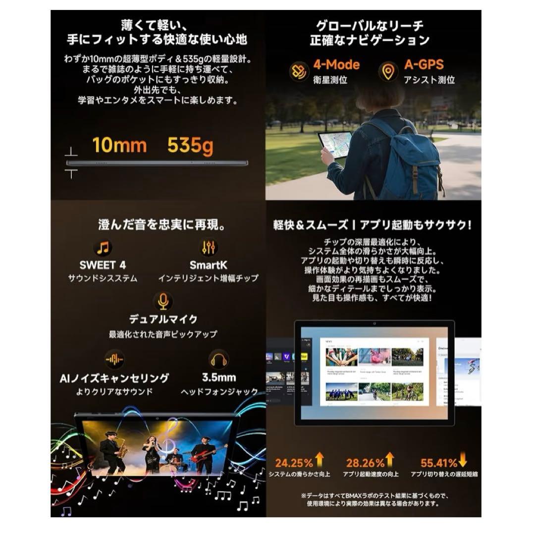 タブレット Android 16強化版　タブレット10インチ wi-fiモデル