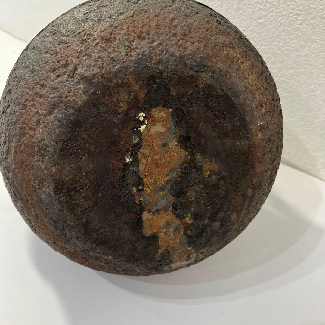 アンティーク　鉄製急須 ダークブラウン 丸形