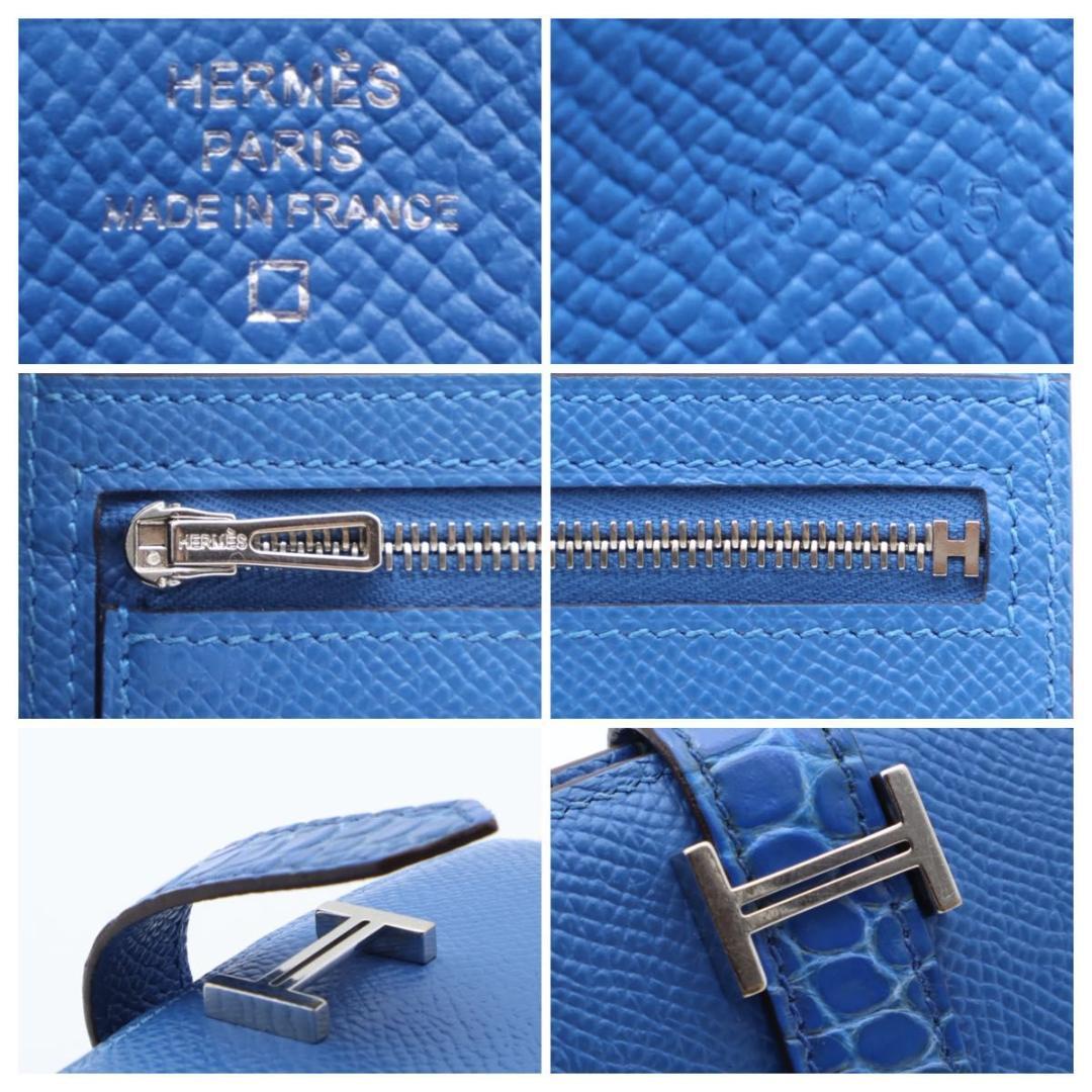 鑑定書付き【極美品】HERMES ベアンコンパクト　クロコ　二つ折り　エプソン