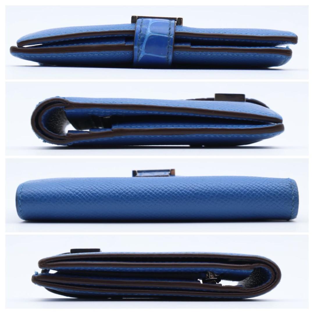 鑑定書付き【極美品】HERMES ベアンコンパクト　クロコ　二つ折り　エプソン