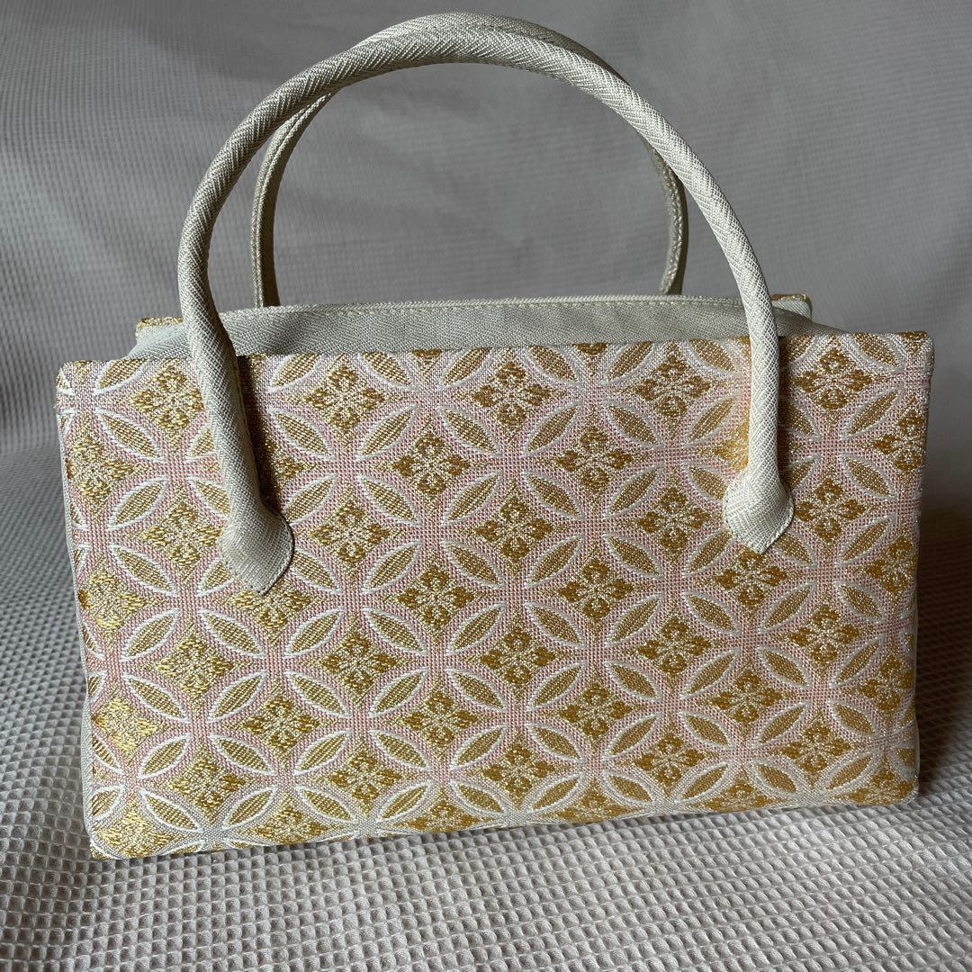 【美品】利休バッグ　金糸　グラデーション　和装バッグ　七宝花菱 最終お値下げ