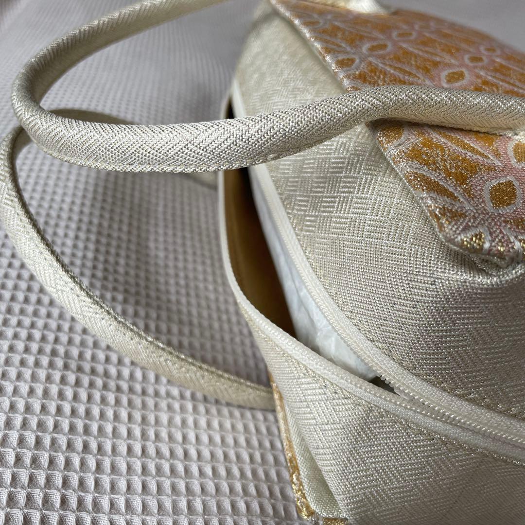 【美品】利休バッグ　金糸　グラデーション　和装バッグ　七宝花菱 最終お値下げ