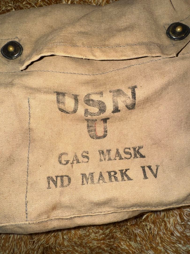 希少 40s USN NAVY 海軍 ガスマスクバッグ Ⅳ ショルダーバッグ