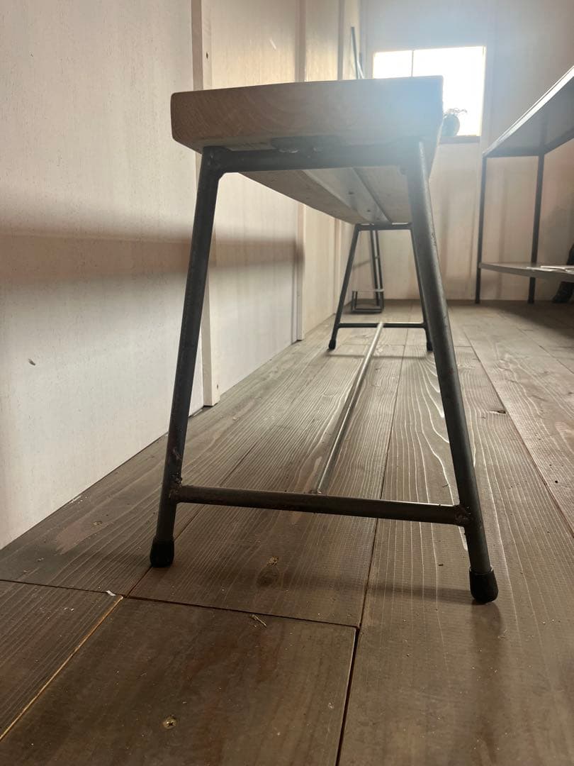 アイアン　ベンチ　幅約138cm 足場板（古材）