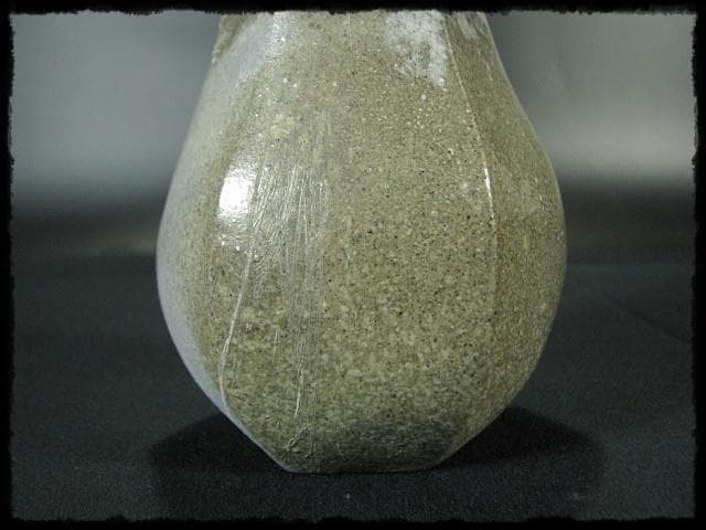 浦上善次 青備前 花入 花生 花器 華道具 重要文化財 茶道具  e35