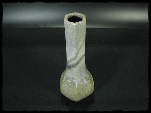 浦上善次 青備前 花入 花生 花器 華道具 重要文化財 茶道具  e35