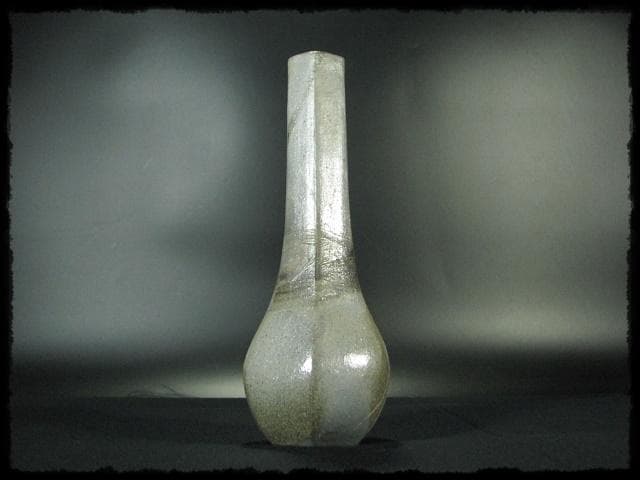 浦上善次 青備前 花入 花生 花器 華道具 重要文化財 茶道具  e35