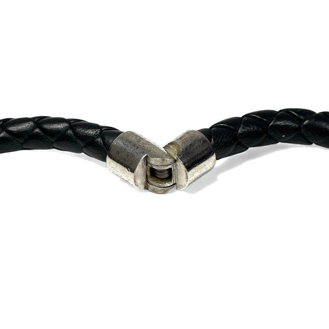 ボッテガヴェネタ 本革×SV925 編み込みブレスレット