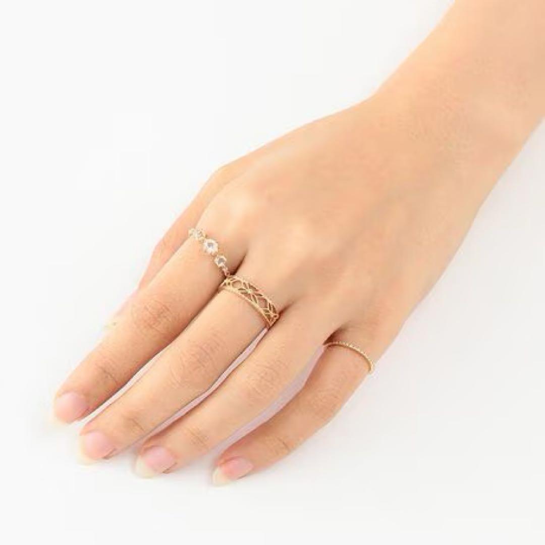 【美品】K10 アガット　agete リング　クォーツ