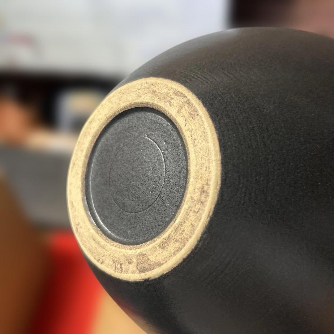 花生 陶器 壺　鶴模様