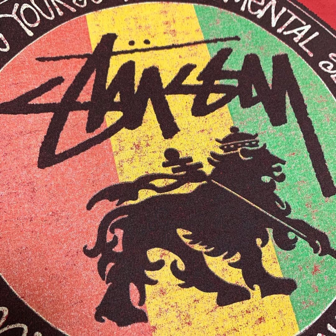 80s 前期 STUSSY USA製 黒タグ ラスタ ライオン Leo Tシャツ