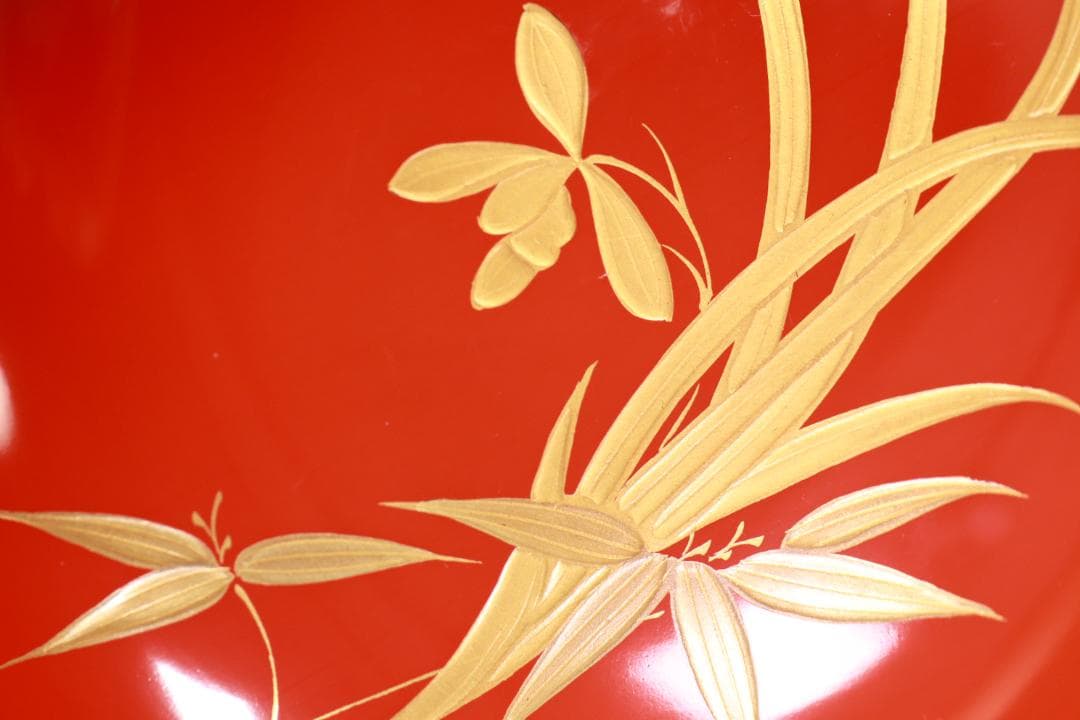 BJ121　時代輪島塗　四君子図蒔絵　吸物椀　二客　木製　茶道具 懐石 菓子