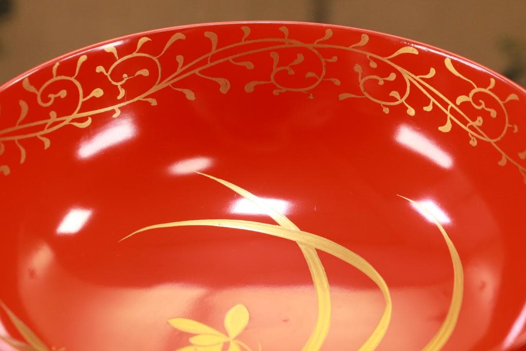 BJ121　時代輪島塗　四君子図蒔絵　吸物椀　二客　木製　茶道具 懐石 菓子