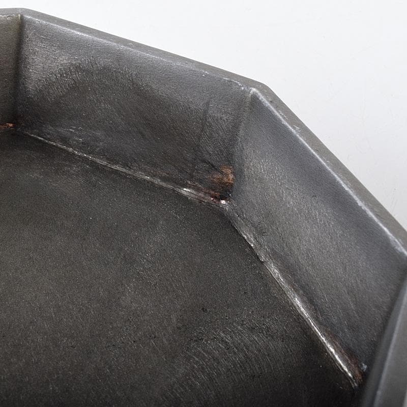 中国　古銅　漢詩花刻　斑竹細工　八角香炉　在銘　U　R7587