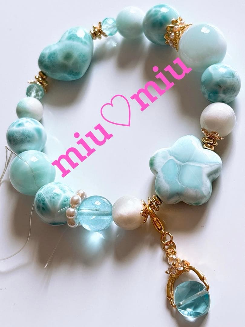 Berry様♥️ラリマー 大玉16.6mm＆ブルートパーズ天然石ブレスレット