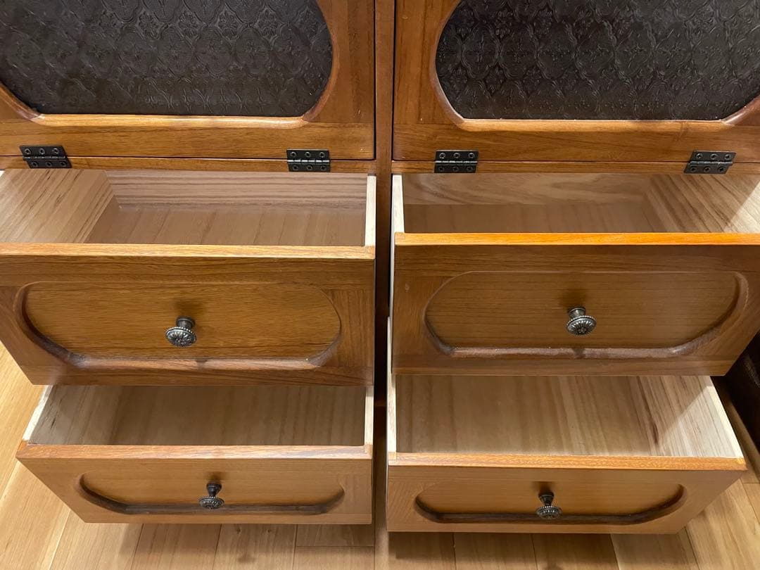 木目調 引き出しキャビネット　カントリー調　レトロ　アンティーク調