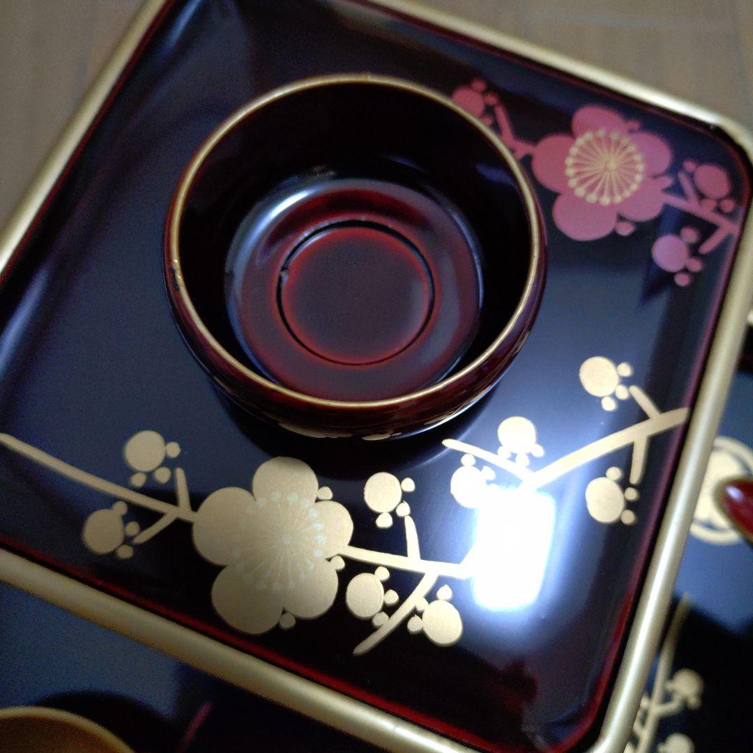 会津塗　御屠蘇器セット　(菊華堂製)美品　 紙箱入