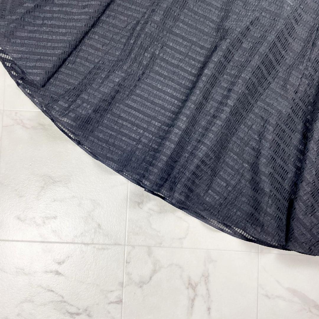 FOXEY 22ss シアーサッカーフレアスカート 黒 サイズ42*CD1259