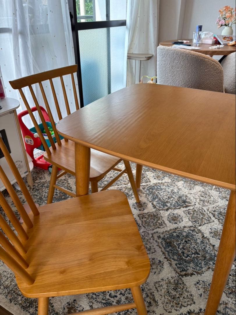 ニトリダイニングテーブル3点セット (DT ATLS 75×75cm)