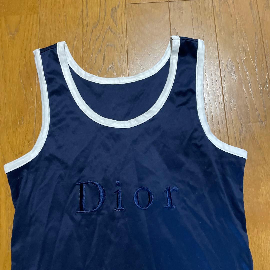 Christian Dior クリスチャンディオール ロゴ刺繍タンクトップ