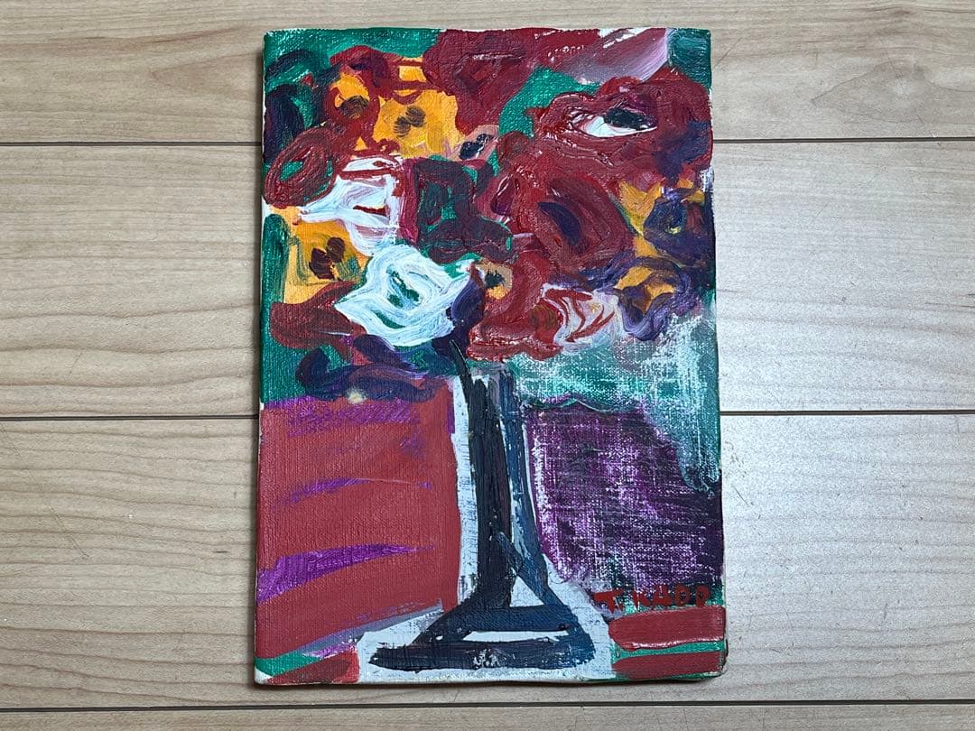 角卓 Taku kado 「華(幼花)」油絵 油彩 肉筆 / 真作保証