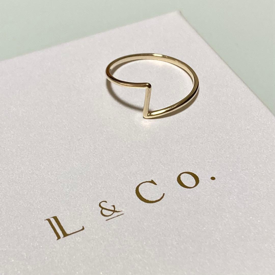 L&Co. K10YG ミニマル デザインリング 11号