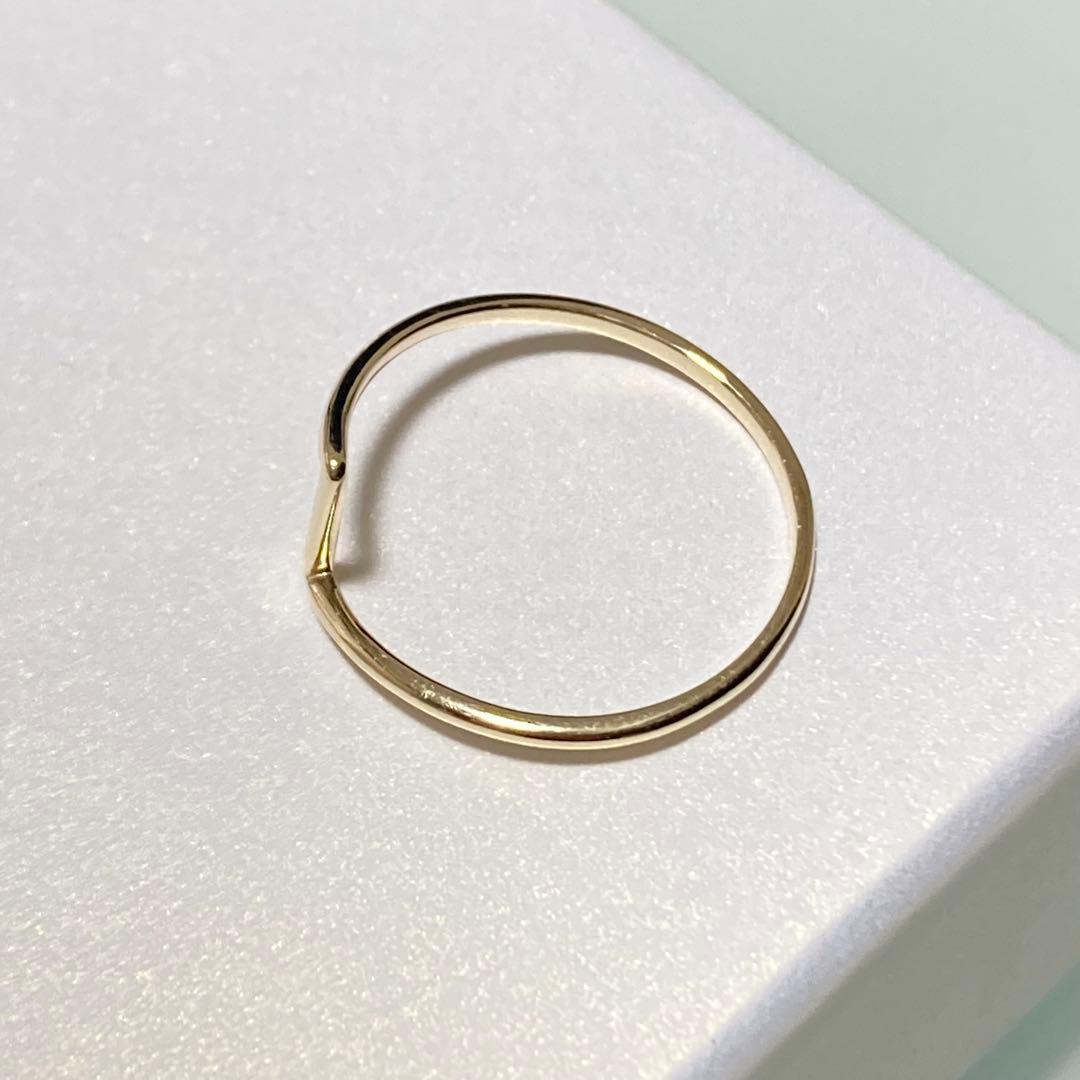 L&Co. K10YG ミニマル デザインリング 11号