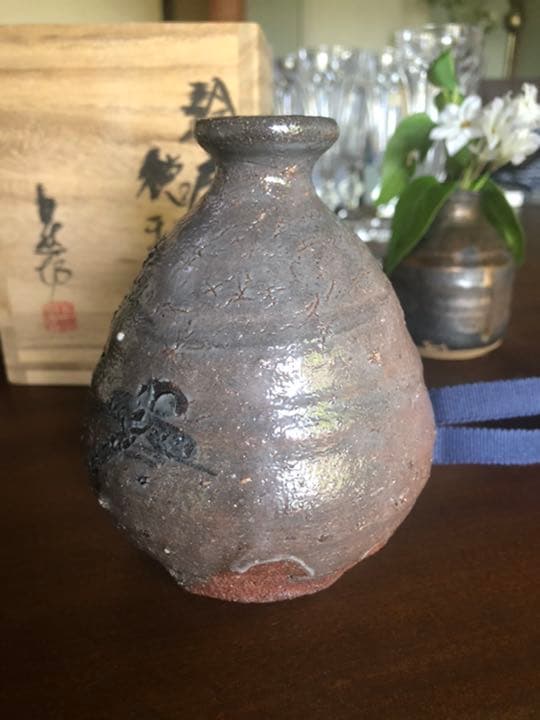 中川自然坊　絵唐津　徳利　k