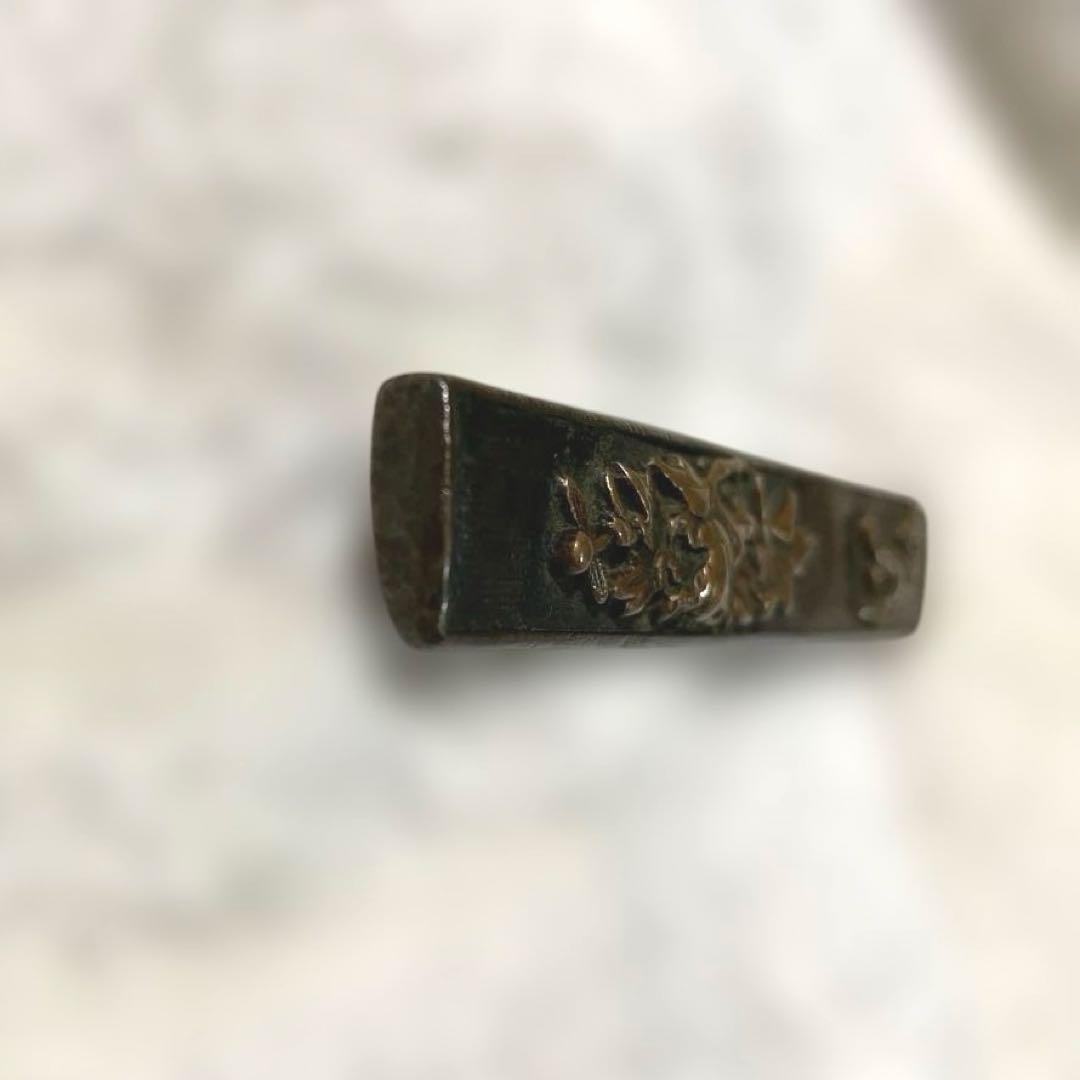 B-16 小柄　柄のみ　武具　刀装具　銅製　日本刀　アンティーク　美術品　工芸品