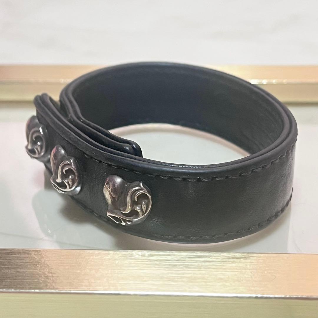 Chrome Hearts クロムハーツ　バングル　レザー　シルバーハート
