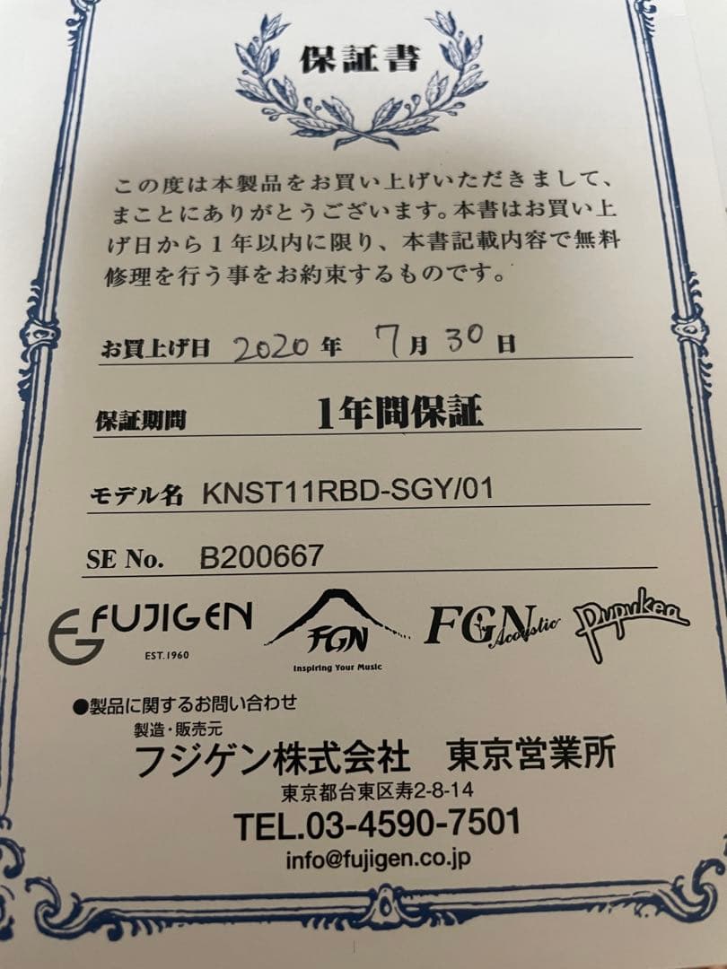 FUJIGEN FGN KNST11RBD エレキギター