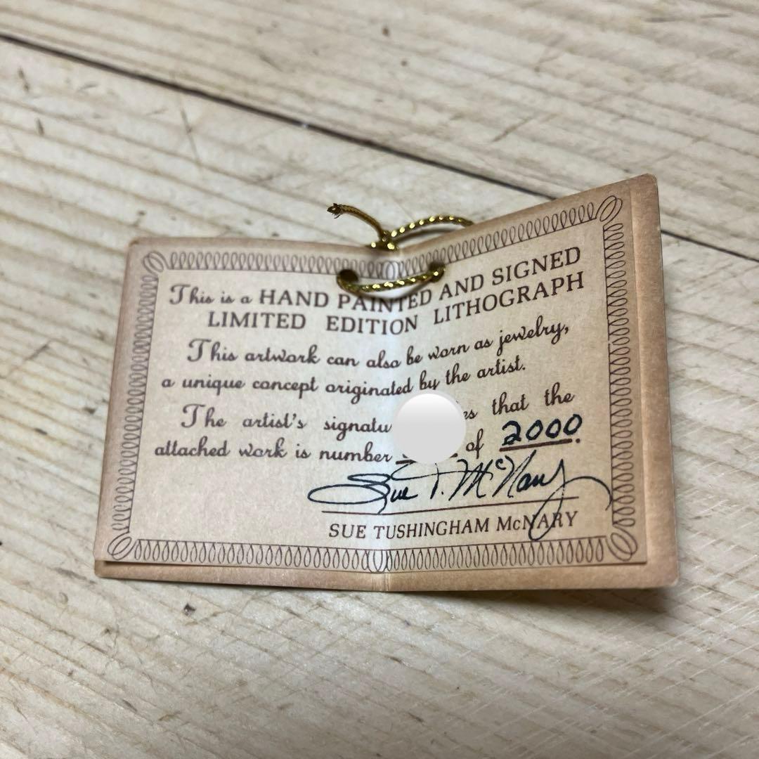 レア品　SUE McNARY ハンドペイントミニチュア額イーゼルペンダントトップ